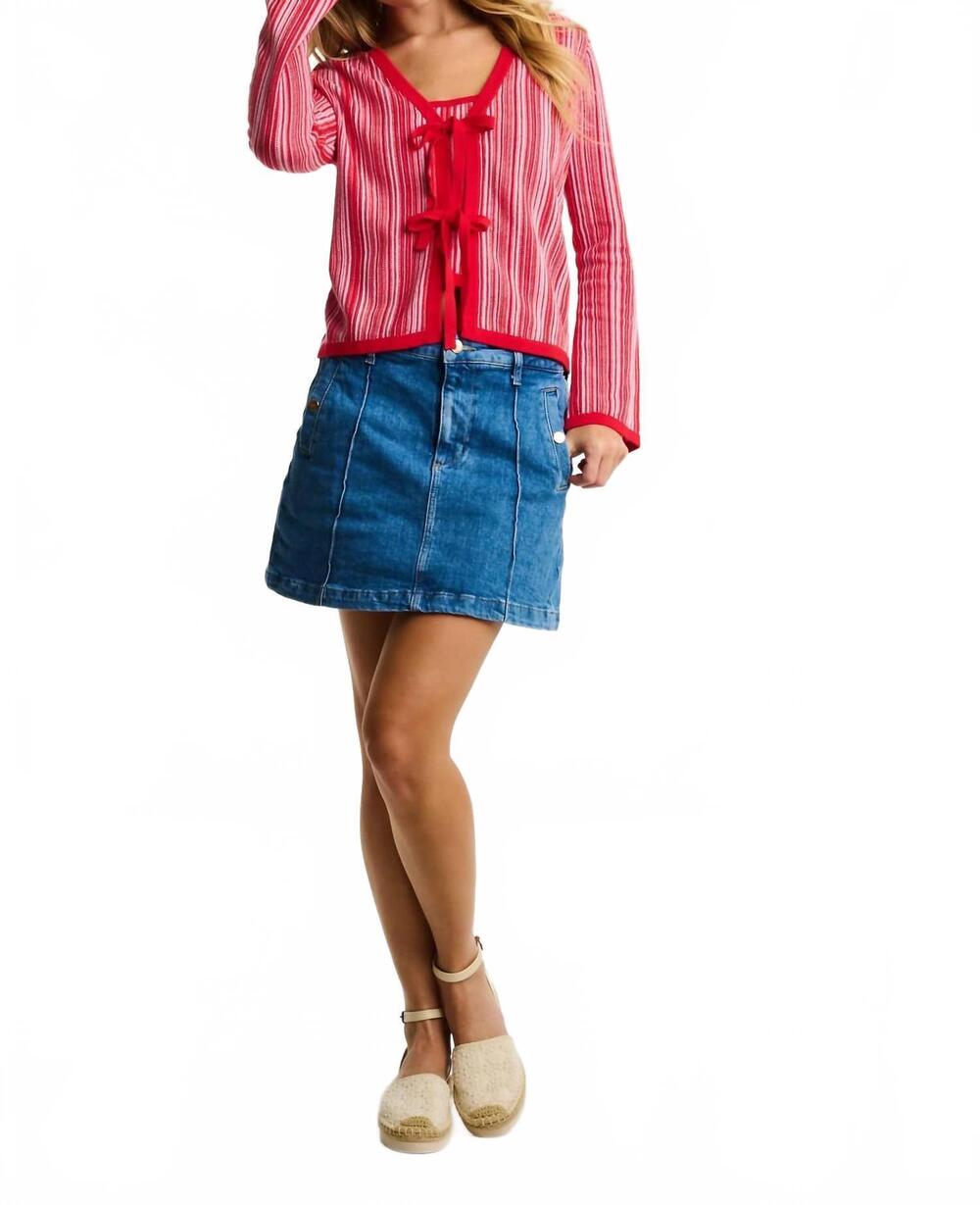 NEW LISA TODD sun kissed cardigan in lipstick combo